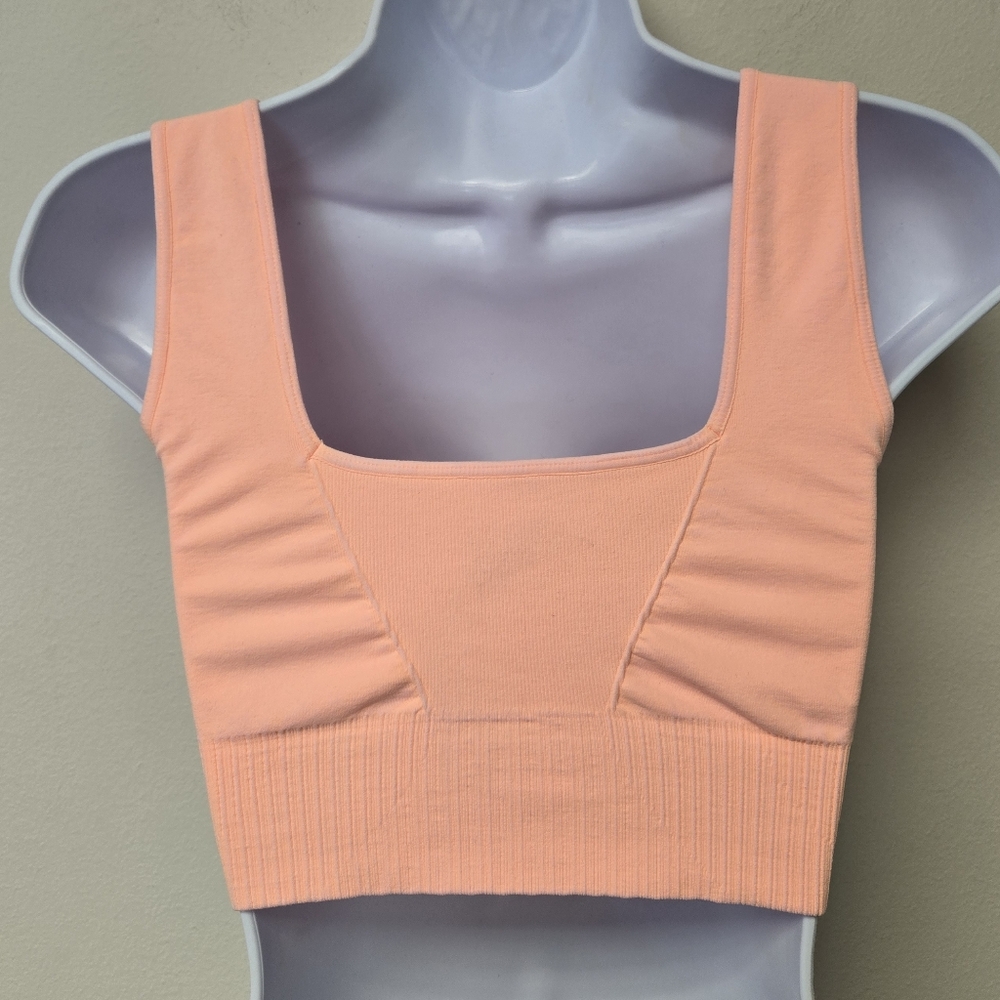 Free People Good Karma Square Neck Crop Top Bra Orange M / L - Picture 5 of 7